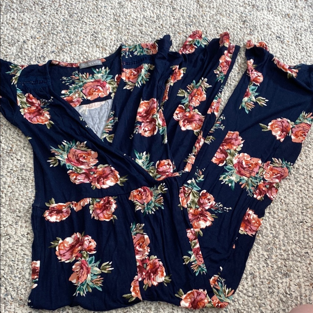 Loveappella Floral Print Jumpsuit